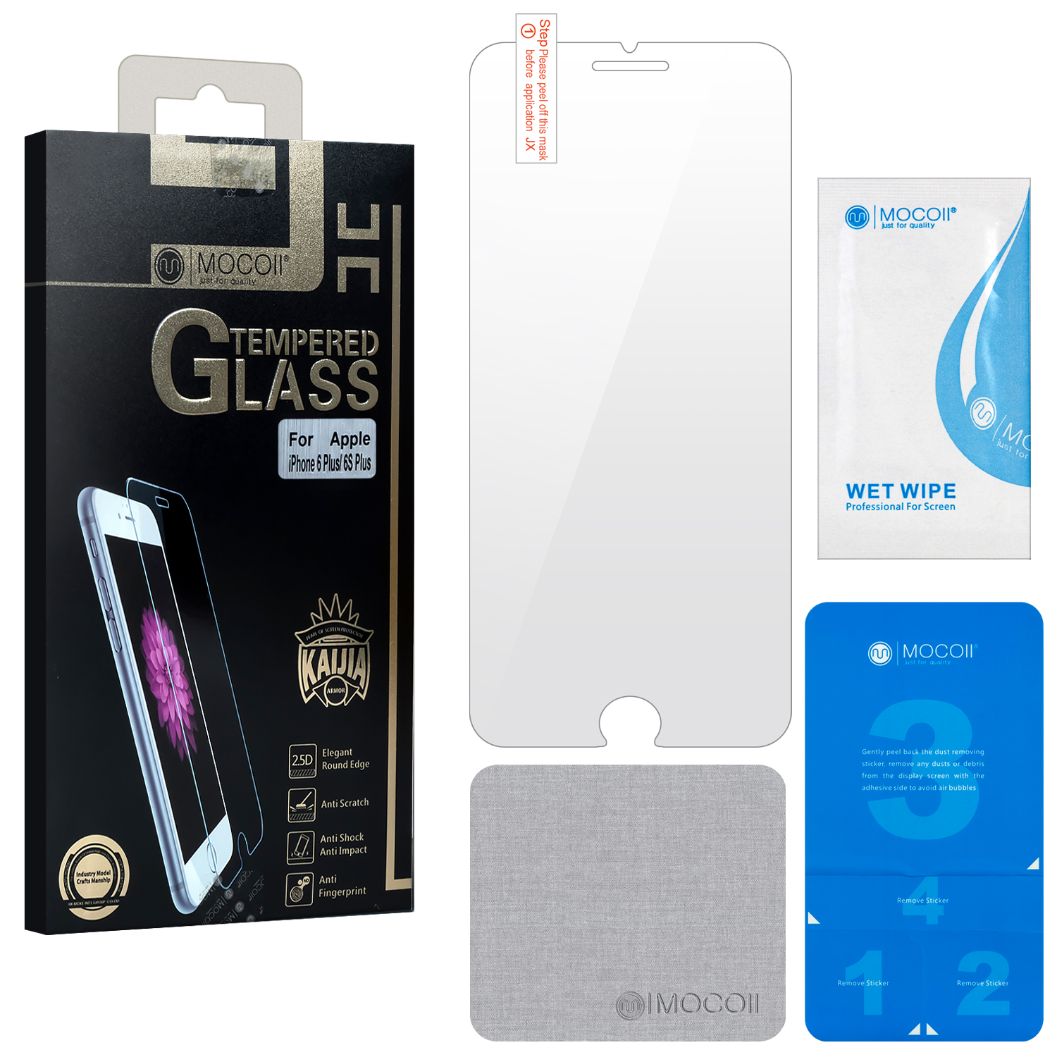 Защитное стекло iPh 6/7/8 Plus 0.3mm 2.5D Mocoll