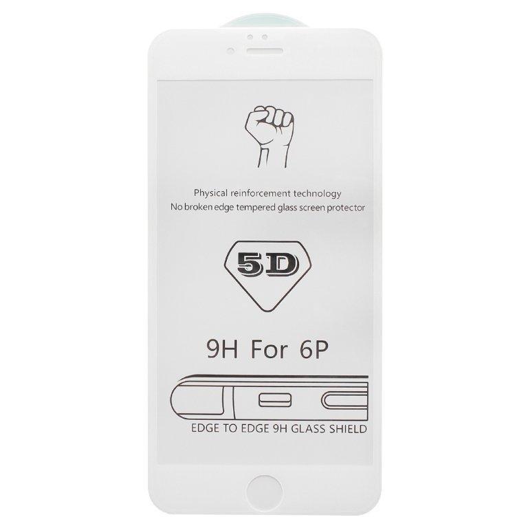 Защитное стекло iPh 6 Plus 5D 0.3mm без упаковки белое (без возврата и обмена)