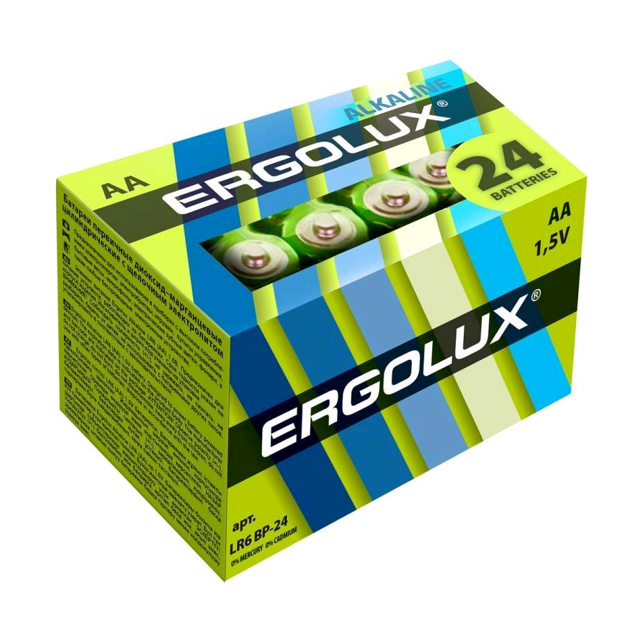 Батарейка Ergolux LR6 AA BOX24 Alkaline 1.5V (24/240/480)
