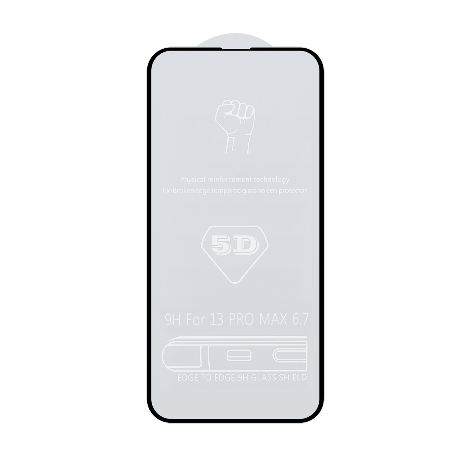 Защитное стекло iPh 13 Pro Max/14 Plus (6.7) 5D 0.33 mm без упаковки (без возврата и обмена)