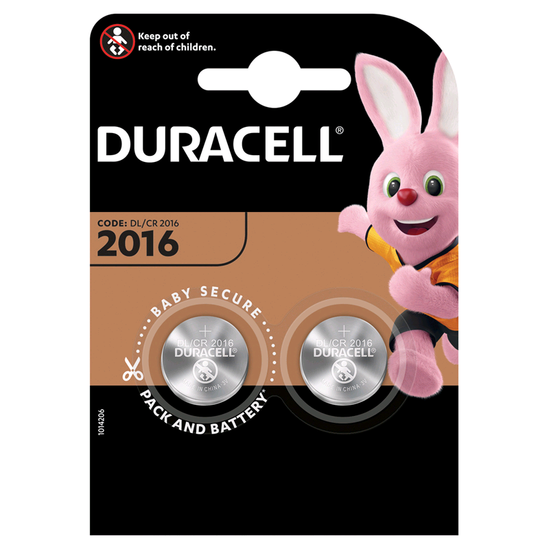 Батарейка Duracell CR2016 BL2 Lithium 3V CN (2/20/200)