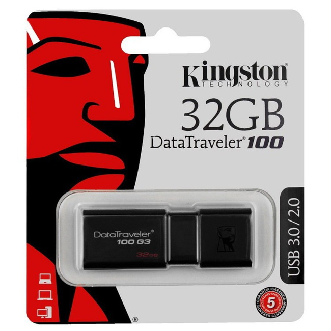USB накопитель 32 GB Kingston DT100-G3 черный 3.0
