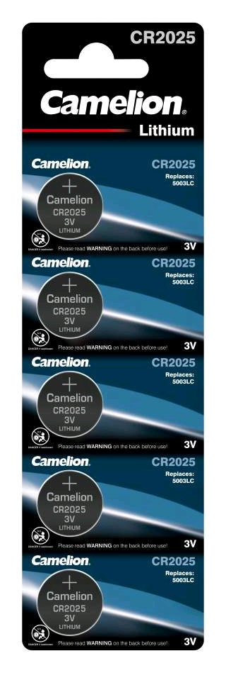 Батарейка Camelion CR2025 BL5 Lithium 3V (5/50/1800)