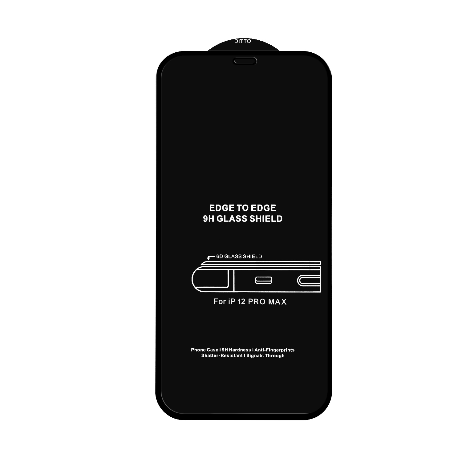 Защитное стекло iPh 12 Pro Max (6.7) Black 6D без упаковки
