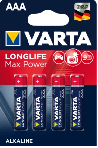 Батарейка Varta LONGLIFE MAX POWER (MAX TECH) LR03 AAA BL4 Alkaline 1.5V (4703) (4/40/200)