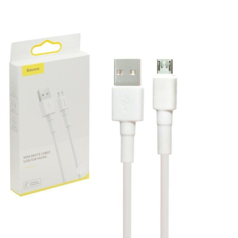 Кабель USB Micro USB 1m 2,4A Mini White Cable Baseus белый CAMSW-02