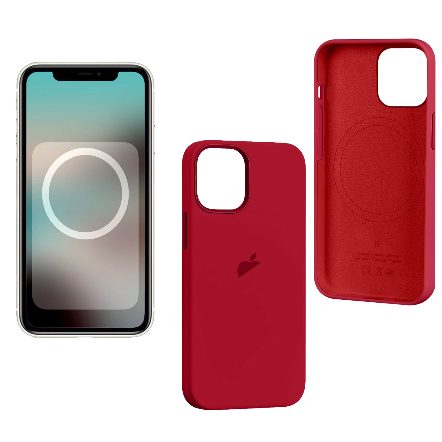 Чехол iPh 13 Mini Silicon Case 100% ORG Red (MagSafe + анимация NFC) c LOGO