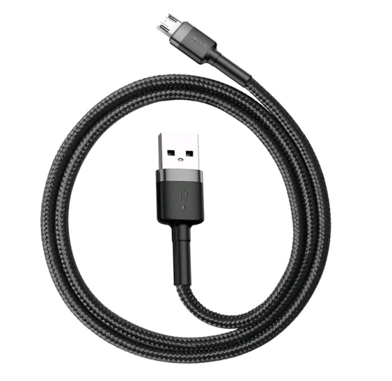 Кабель USB Micro USB 0.5M 3A Cafule Cable Baseus черный с серым CAMKLF-AG1