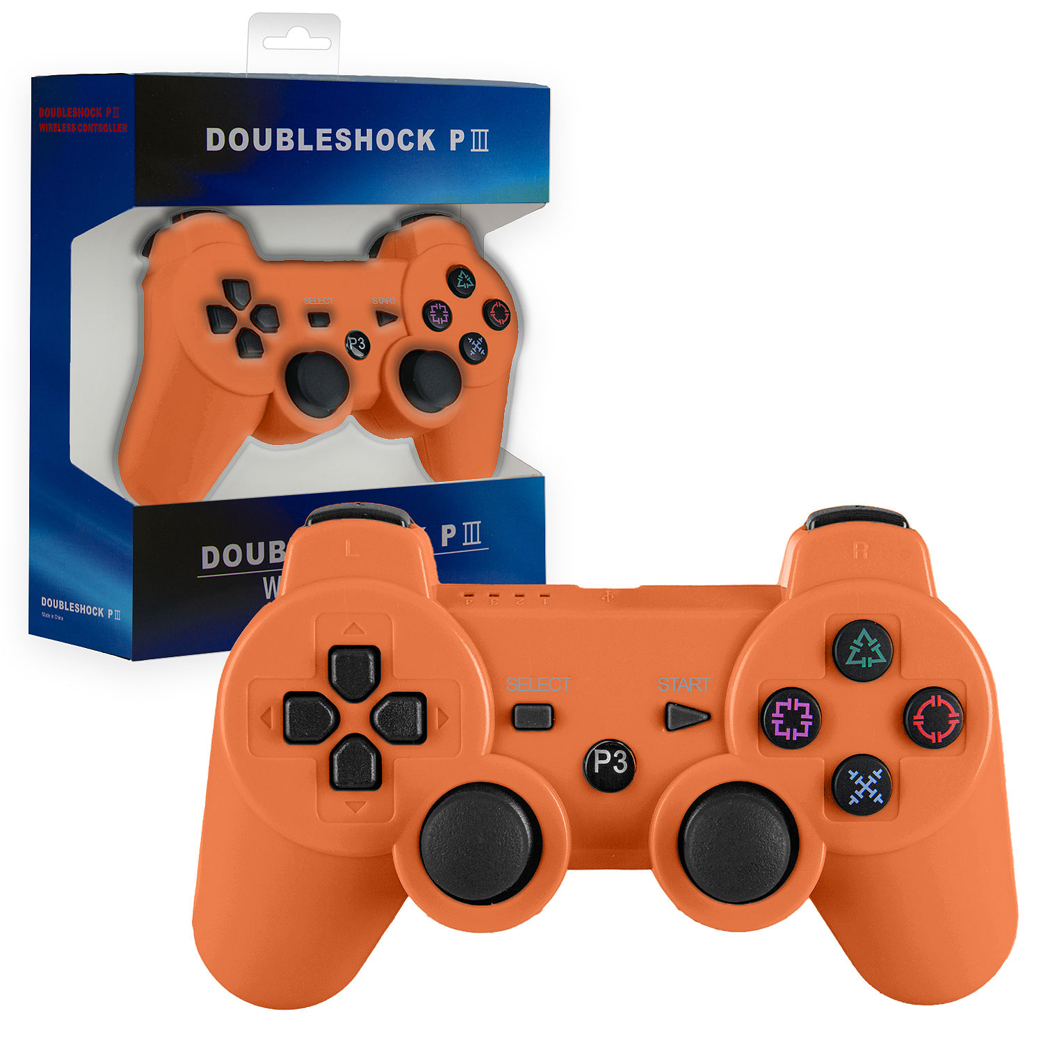 Джойстик PS3 (Bluetooth) беспроводной оранжевый no logo