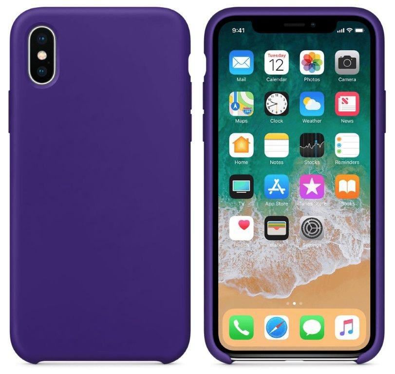 Чехол Iph X Silicon Case 100% ORG Ultra Violet (c LOGO)