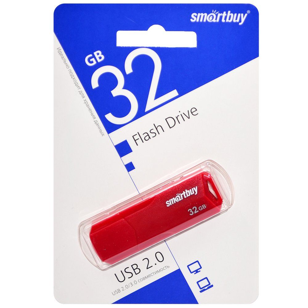 USB накопитель 32 GB Smart Buy CLUE Red