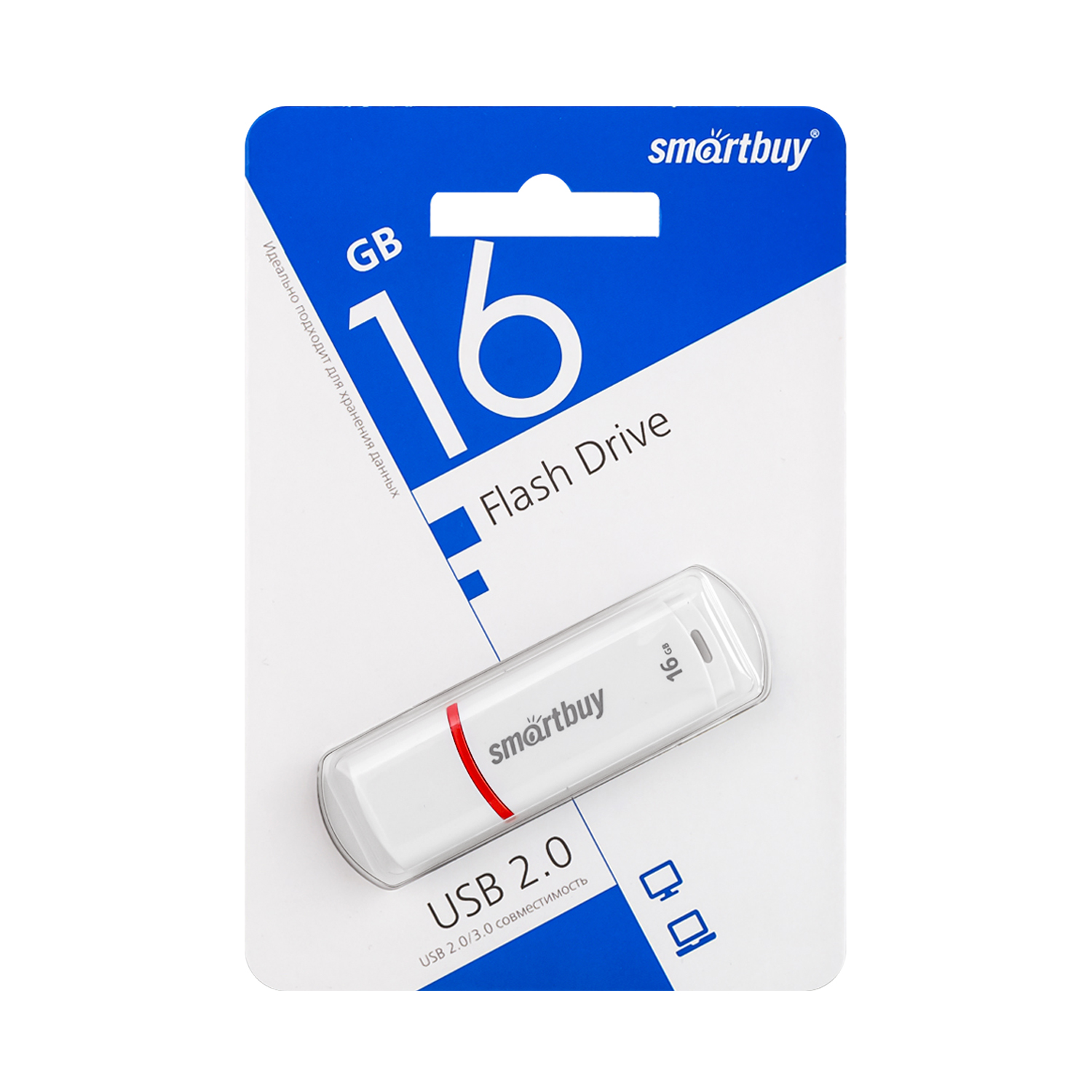 USB накопитель 16 GB Smart Buy Crown Series White