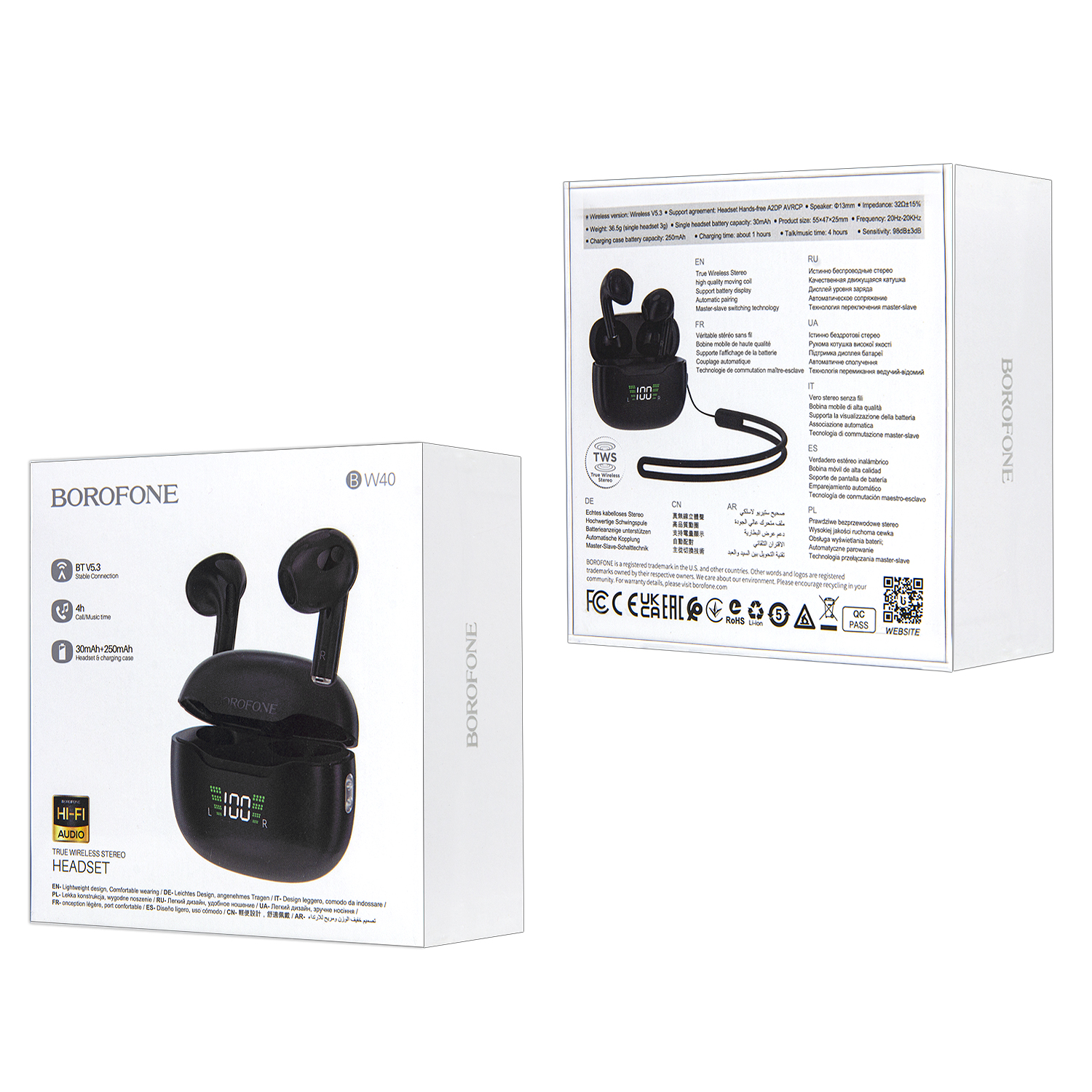 Гарнитура Bluetooth BW40 Borofone черная