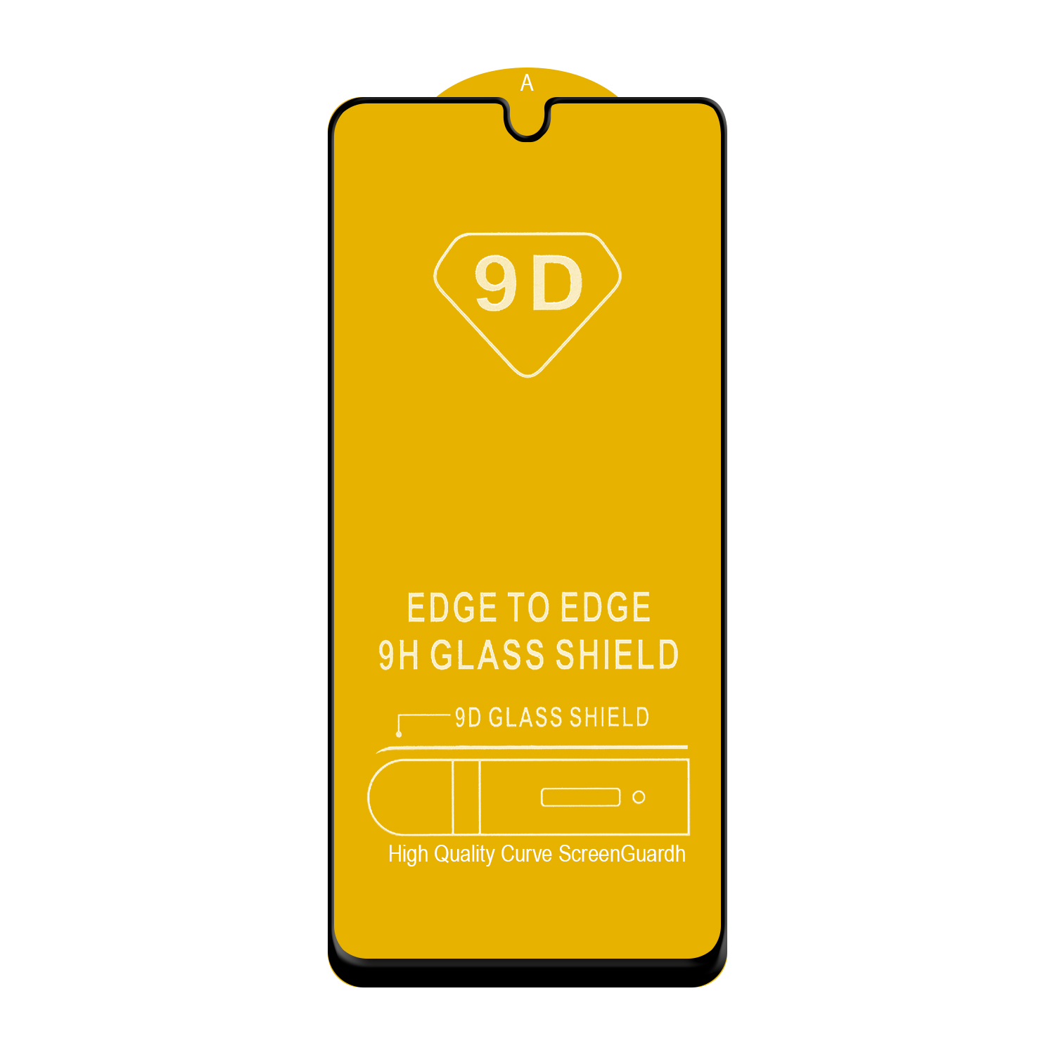 Защитное стекло Samsung A22 с рамкой 9H Full Glue без упаковки