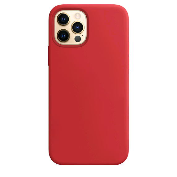 Чехол iPh 12 Pro Max Silicon Case под ORG Red (c LOGO)