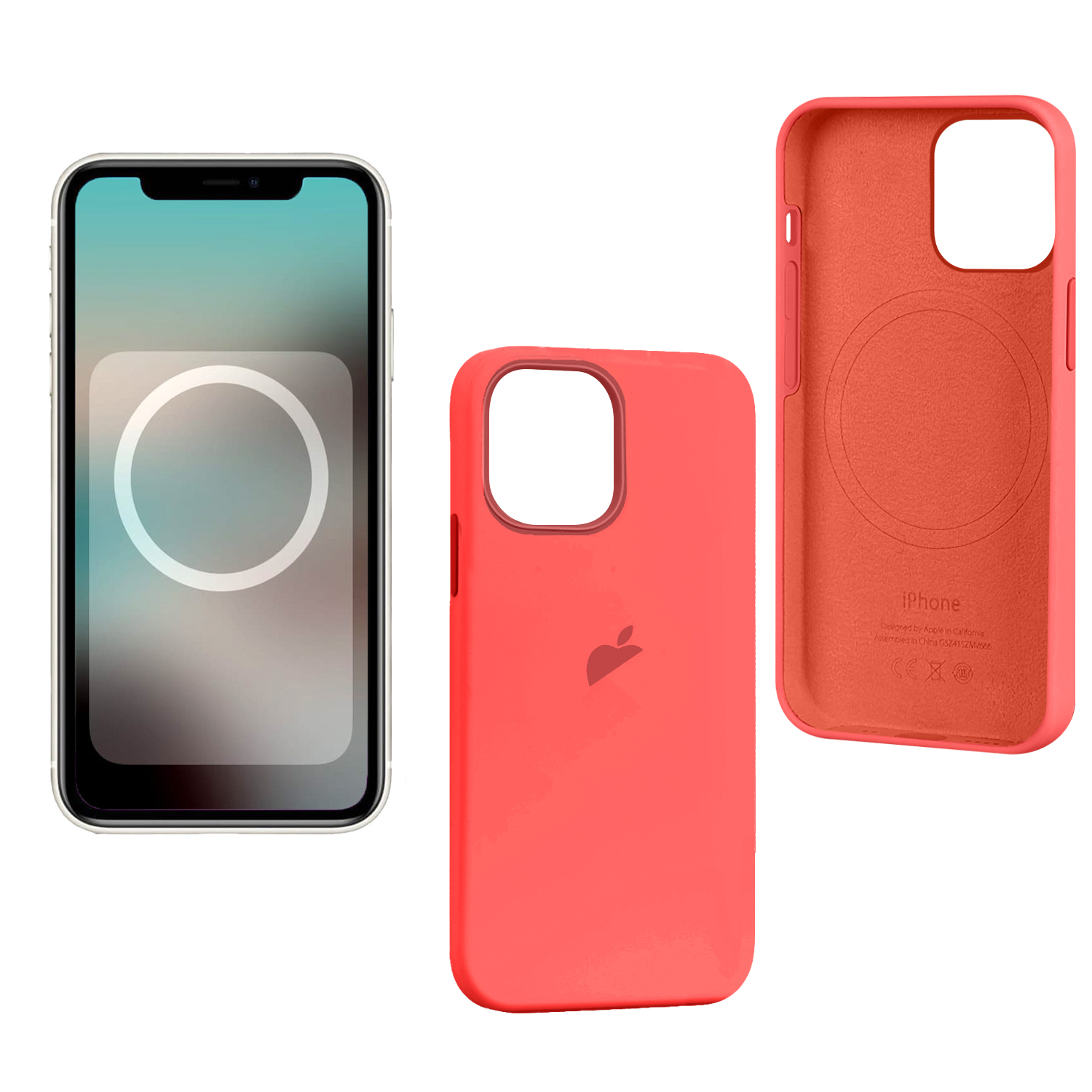 Чехол iPh 13 Pro Max Silicon Case 100% ORG Pink Pomelo (MagSafe + анимация NFC) c LOGO