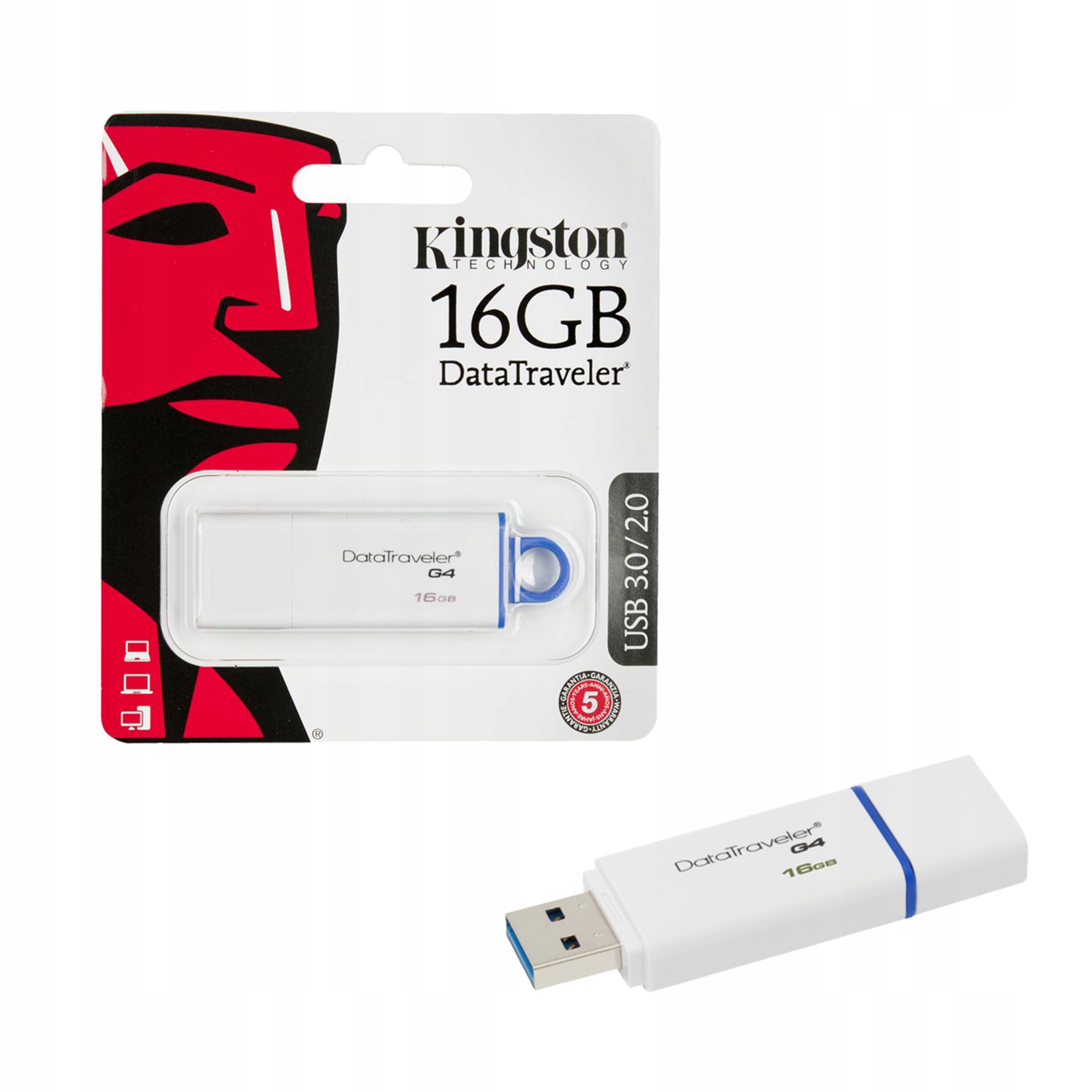 USB накопитель 16 GB Kingston DTIG4 белый/синий 3.0