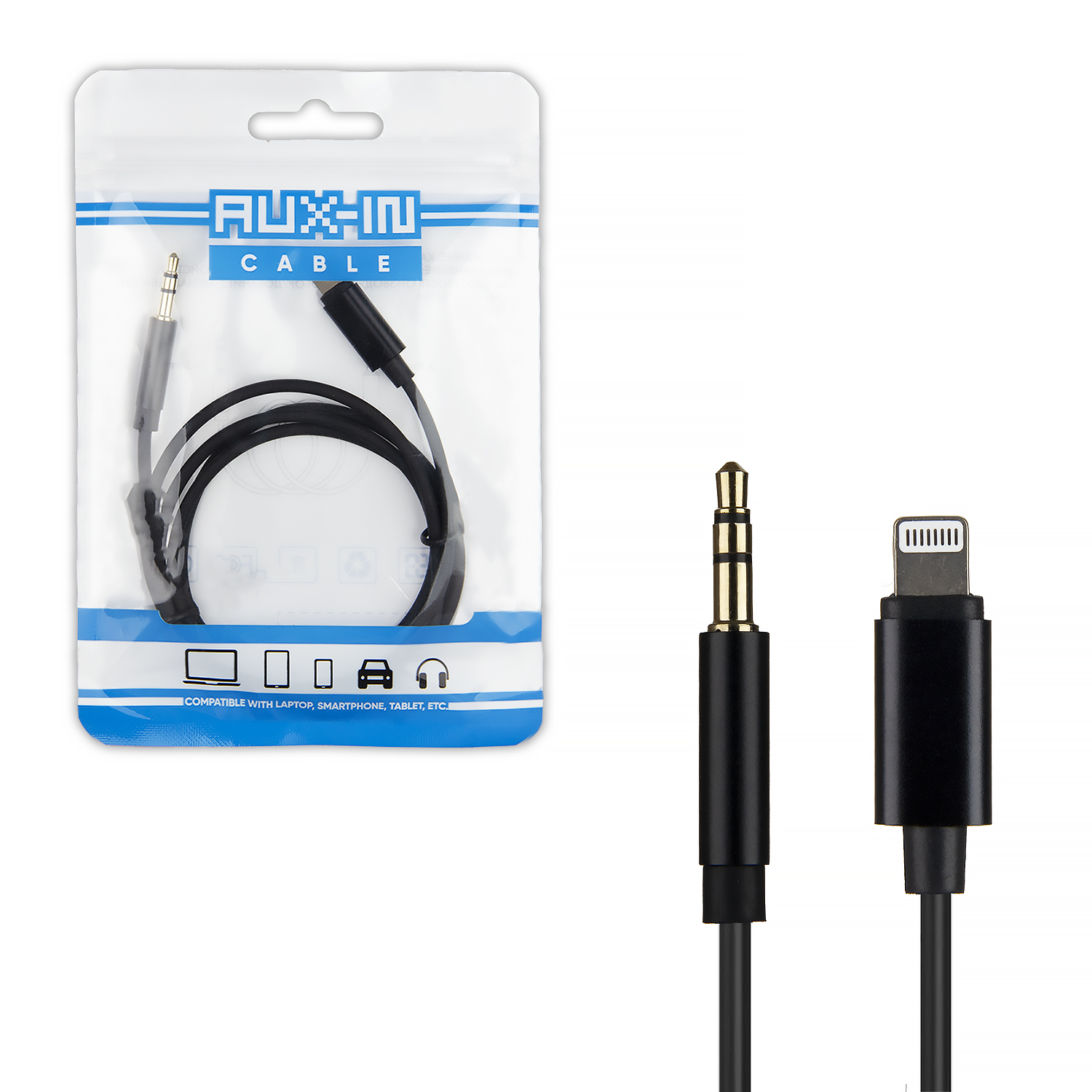 *Аудио-Кабель Lightning на 3,5mm jack черный