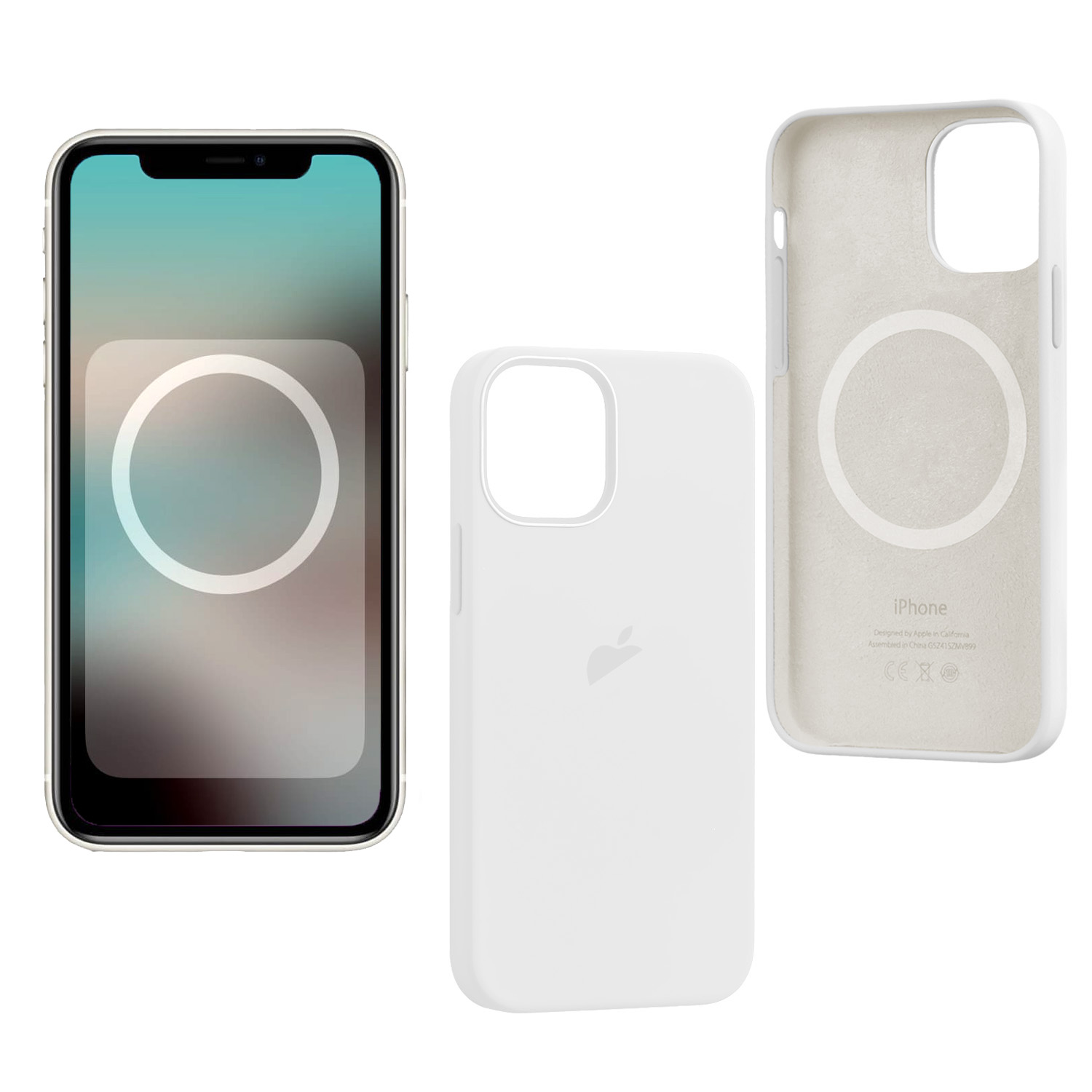 Чехол iPh 12 Pro Max Silicon Case 100% ORG White (MagSafe + анимация NFC) c LOGO