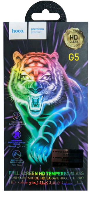 Защитное стекло iPh 12/12 Pro (6.1) Full Screen G5 black HOCO тонкая рамка