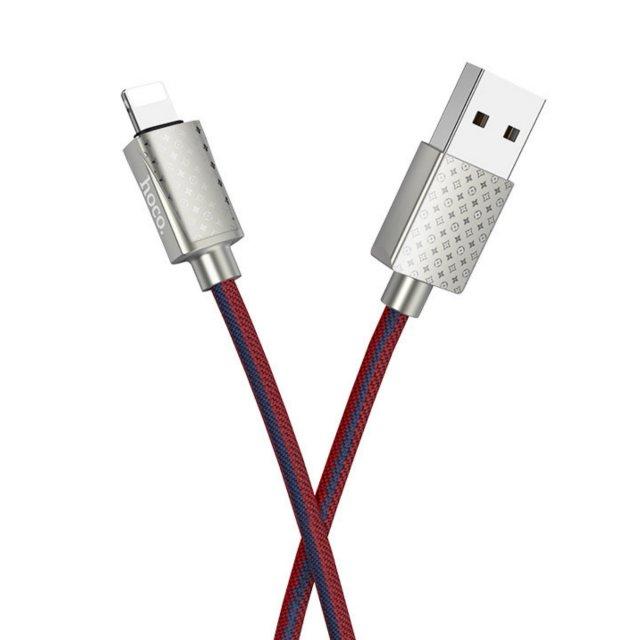 Кабель U61 USB Lightning 1M HOCO черный с красным LV