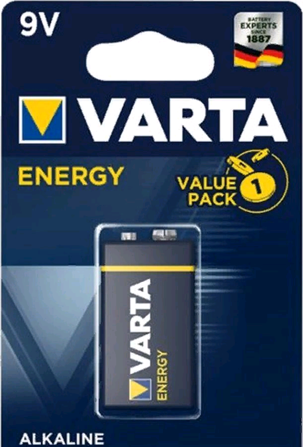 Батарейка Varta ENERGY Крона 6LR61 BL1 Alkaline 9V (4122) (1/10/50)