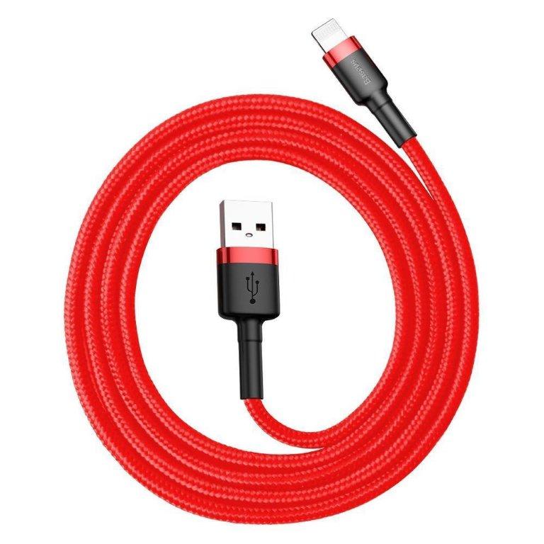 Кабель USB Lightning 0.5m 2.4A Cafule Cable Baseus красный CALKLF-A09