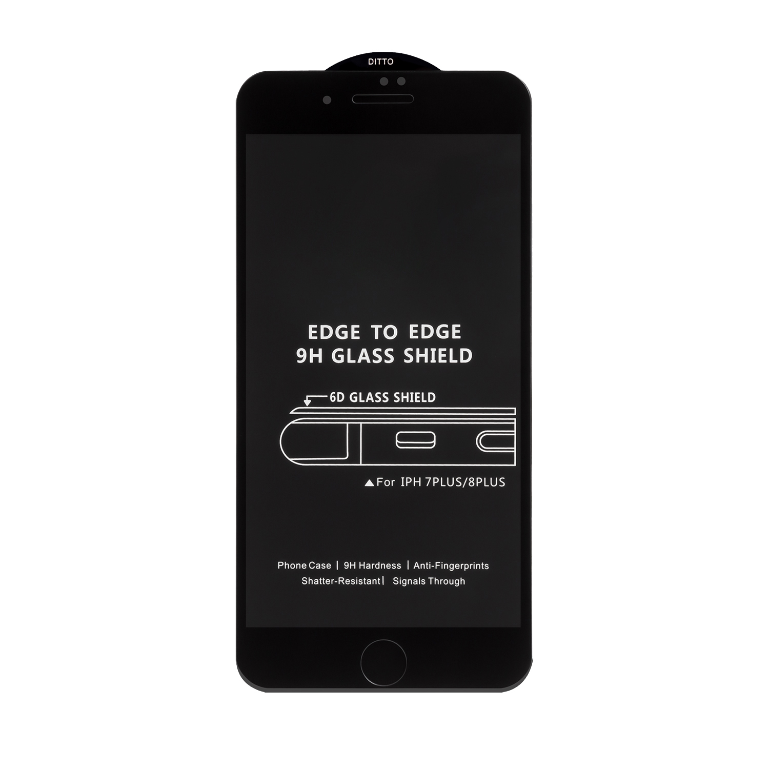 Защитное стекло iPh 7/8 Plus Black 6D без упаковки