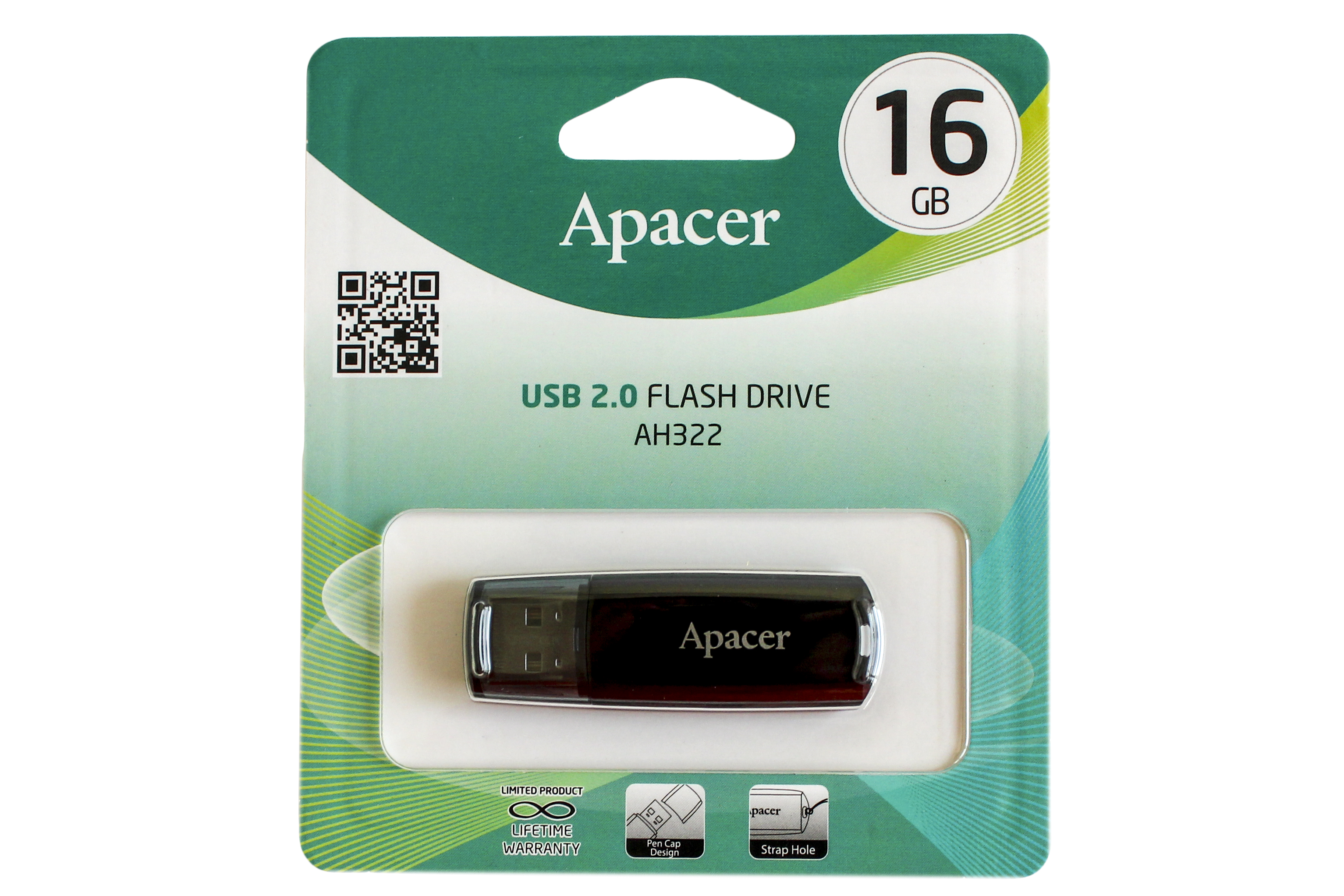 USB накопитель 16GB Apacer AH322 черный