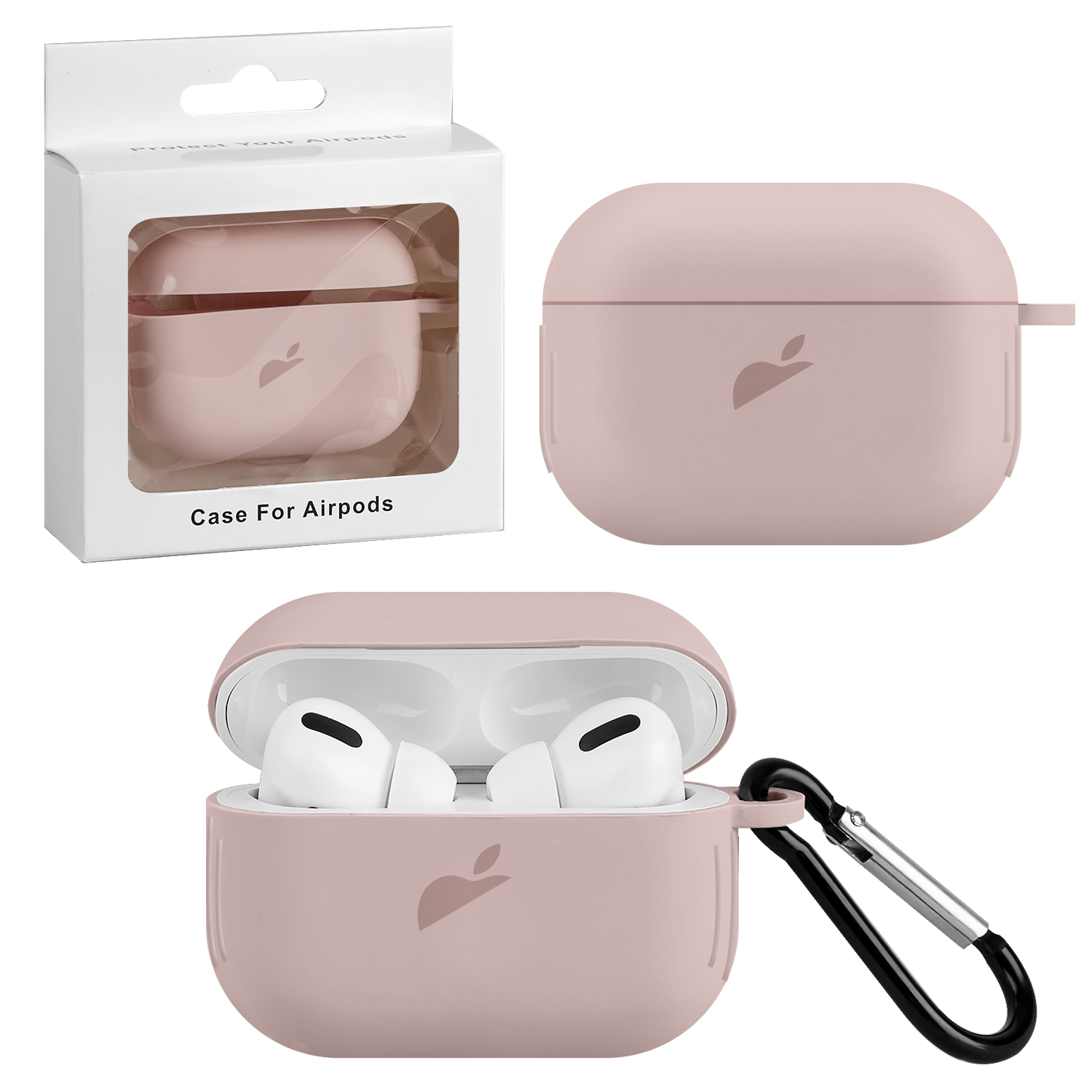 Чехол Apods Pro Silicon Case APL Sand Pink (c LOGO)