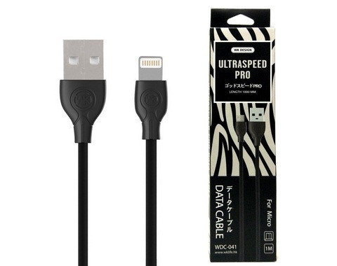 Кабель USB Lightning 1m WDC-041 WK Ultra Speed черный