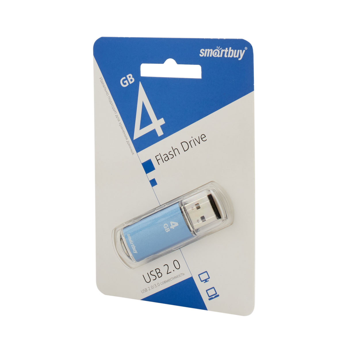 USB накопитель 4 GB Smart Buy V-Cut Blue