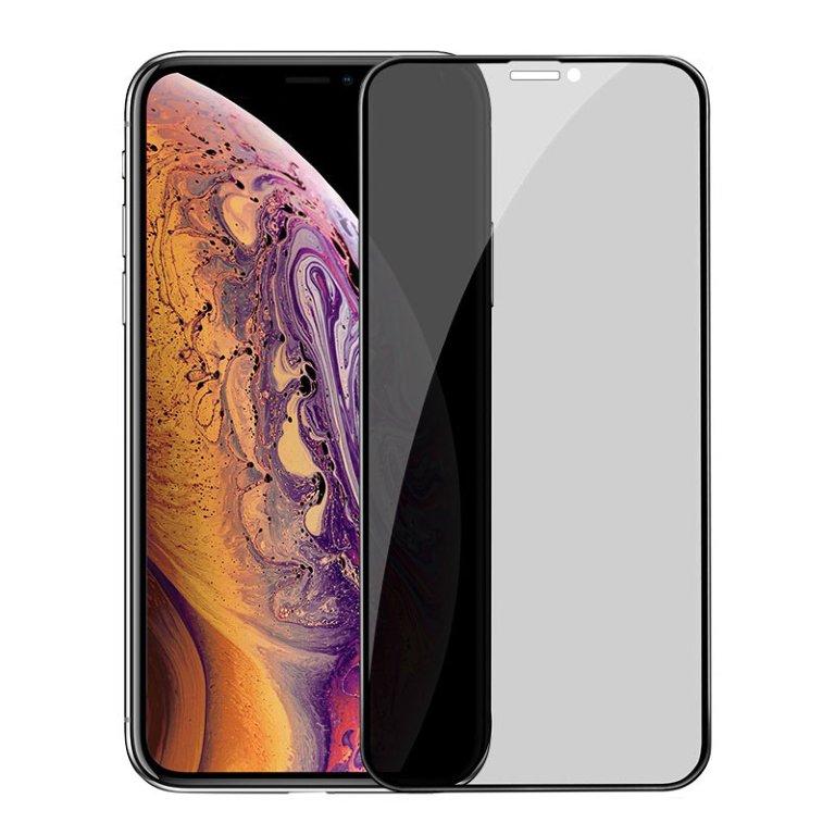 Защитное стекло Iph XS Max 3D Анти-шпион A13 HOCO черное