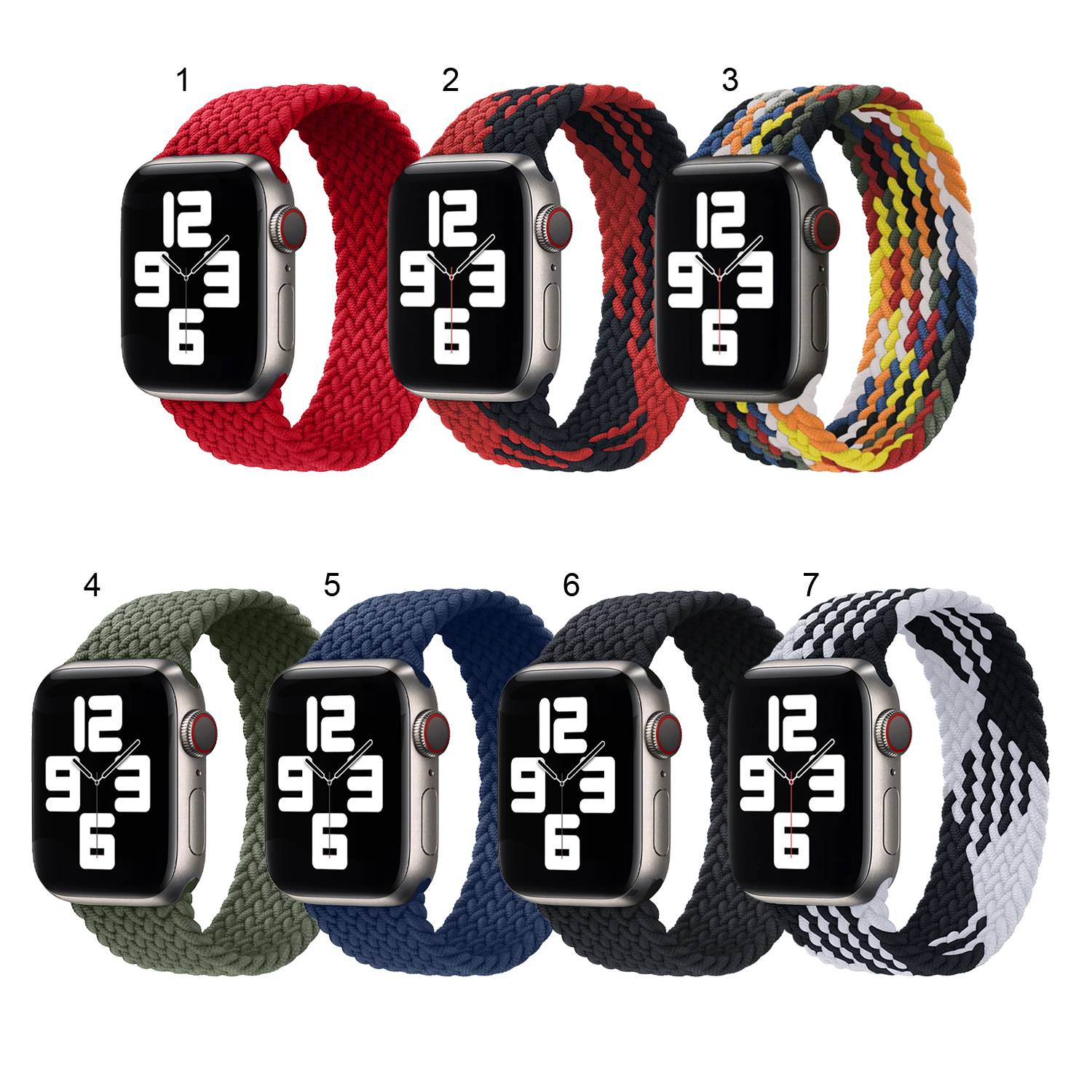 Ремешок для APL Watch 42/44/45/49mm плетеный матерчатый L