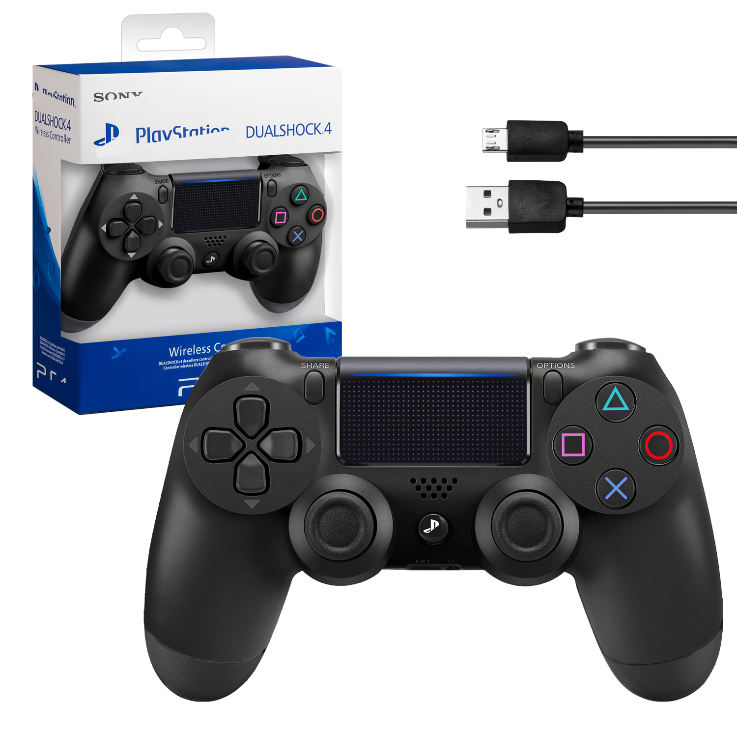 Джойстик PS4 DualShock беспроводной черный АА качества (без динамика)