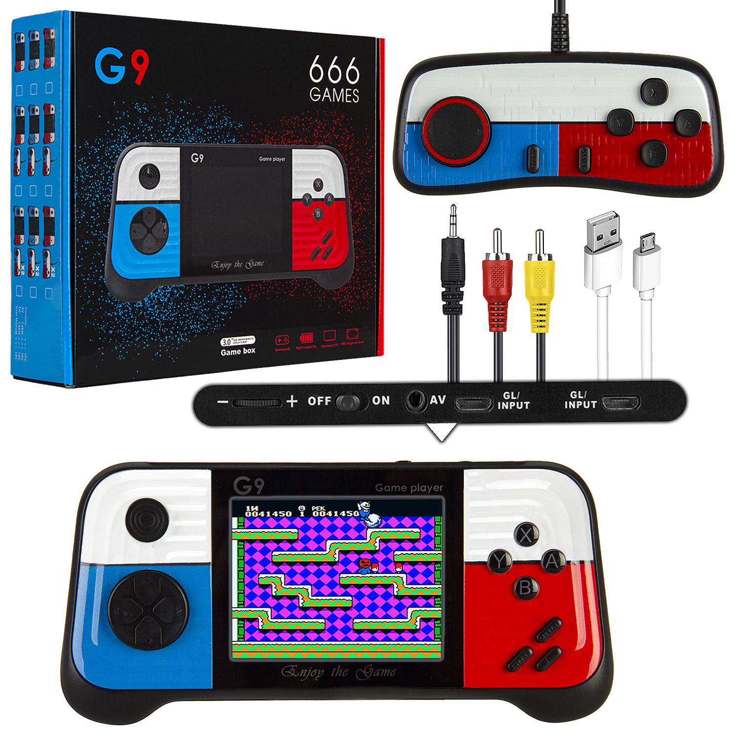 Игровая приставка G9 красный+синий (60шт/кор)
