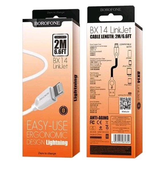 Кабель BX14 USB Lightning 2M Borofone белый