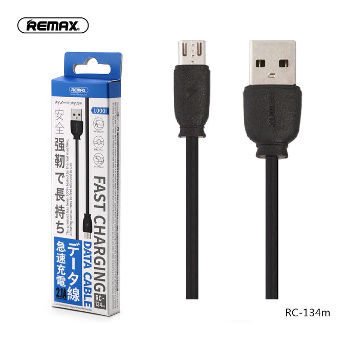 Кабель USB Micro USB 1m RC-134m 2.1A REMAX черный