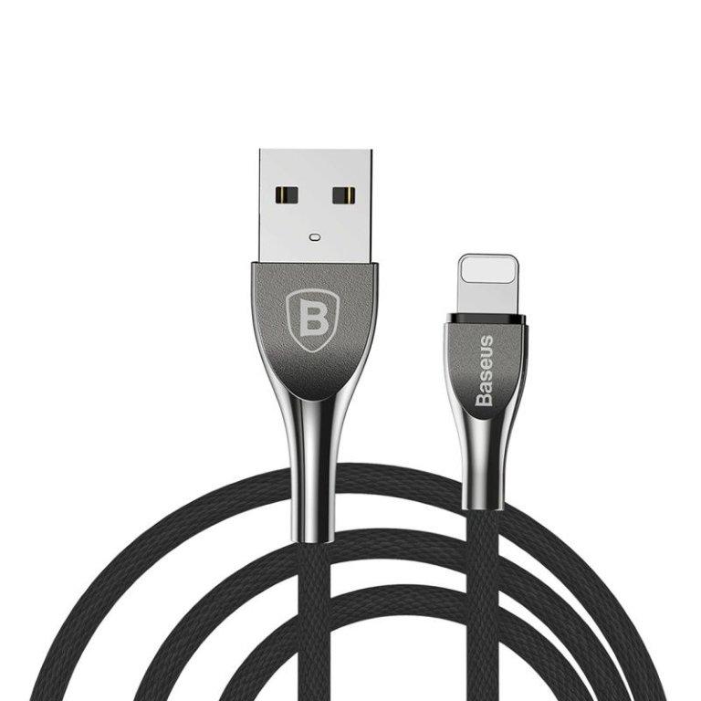 Кабель USB Lightning 1m 2A Zinc alloy Cable Baseus черный