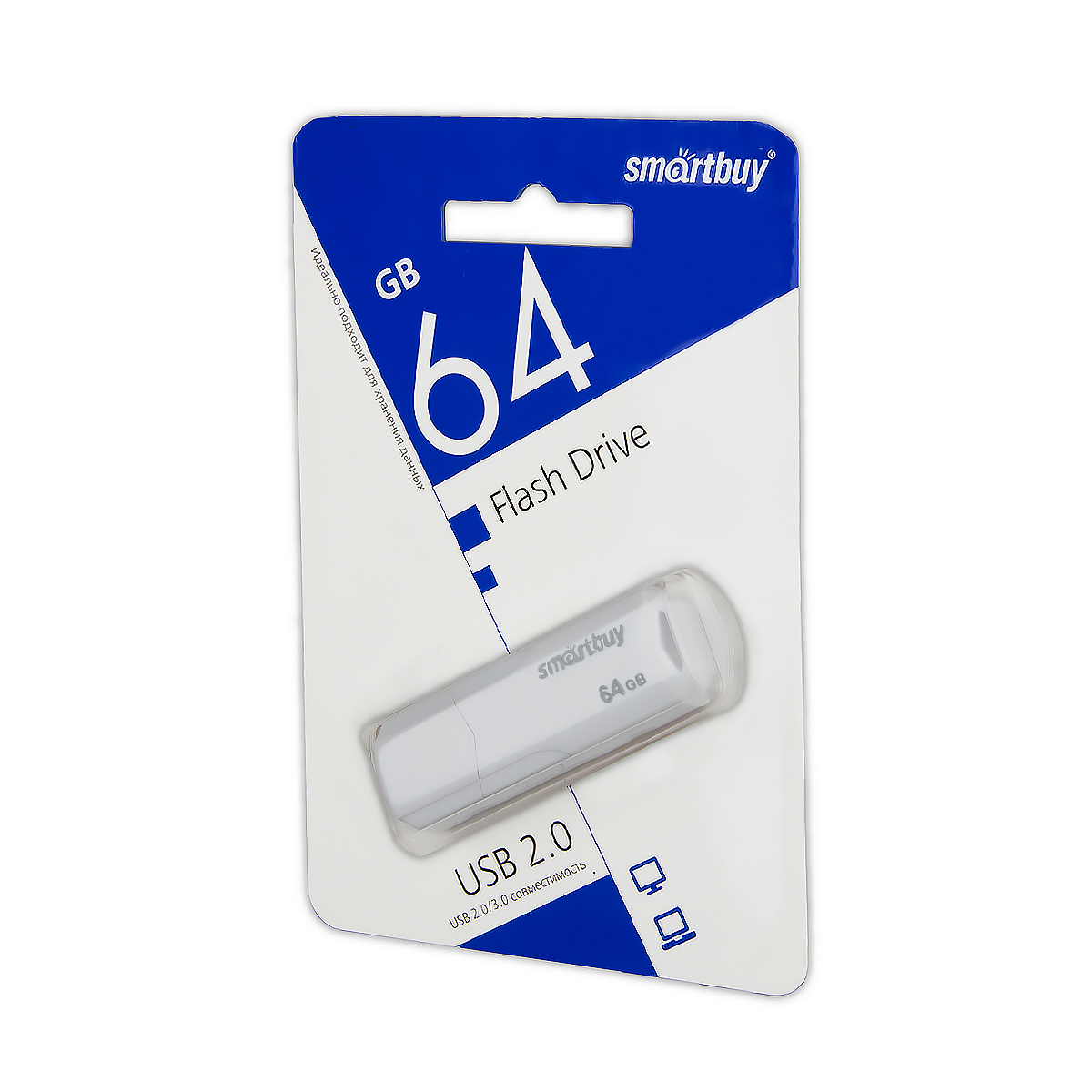 USB накопитель 64 GB Smart Buy Clue Series White