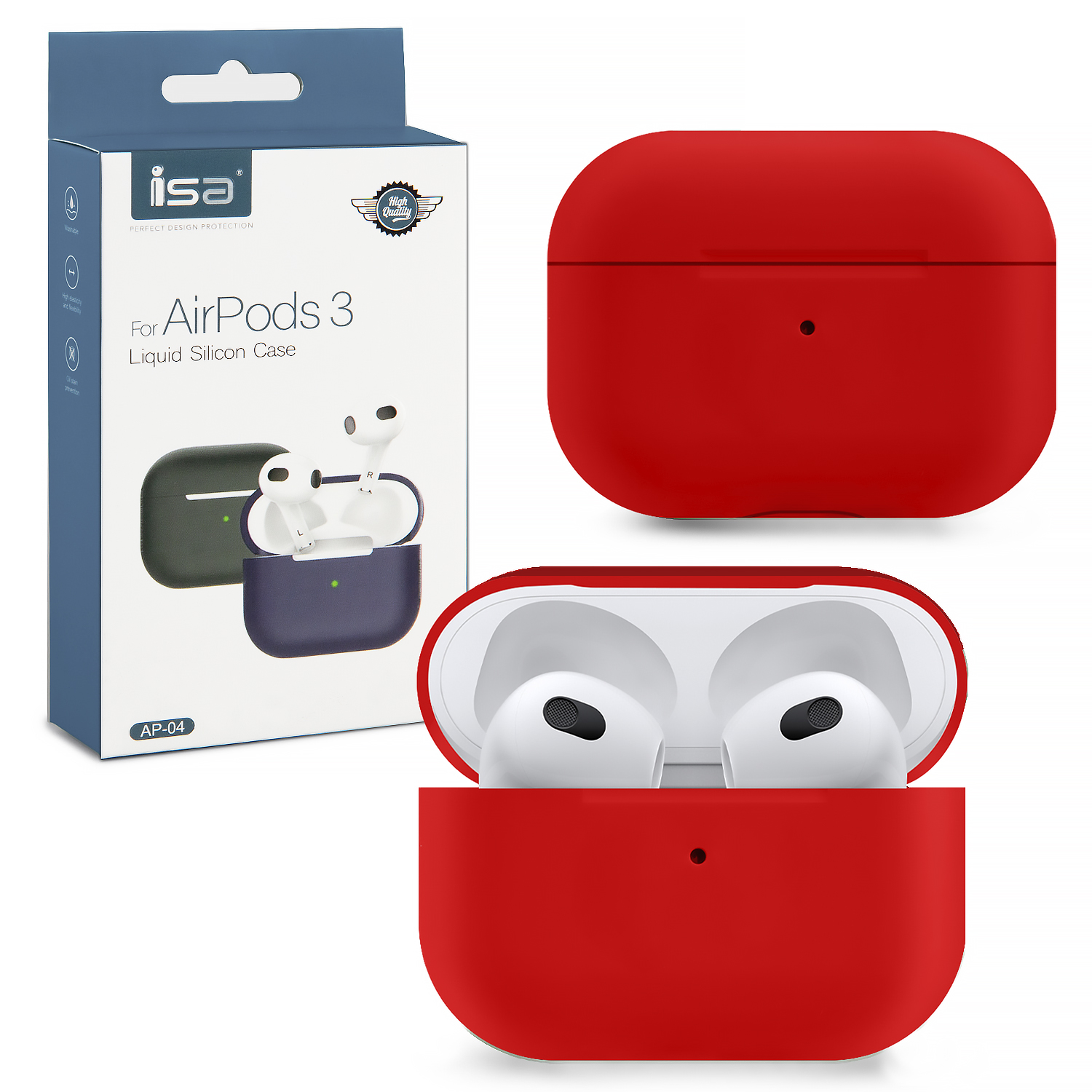 Чехол Apods 3 Silicon Case ISA Red