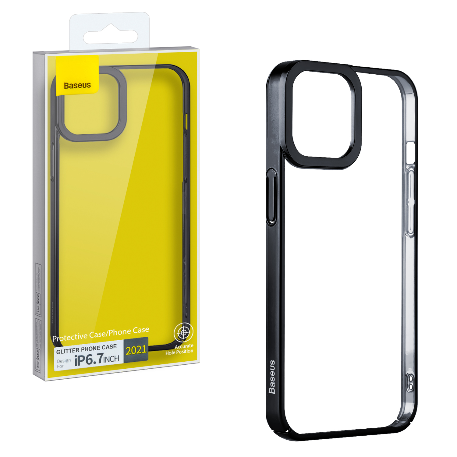 Чехол iPh 13 Pro Max (6.7) Glitter Phone Case Baseus черный