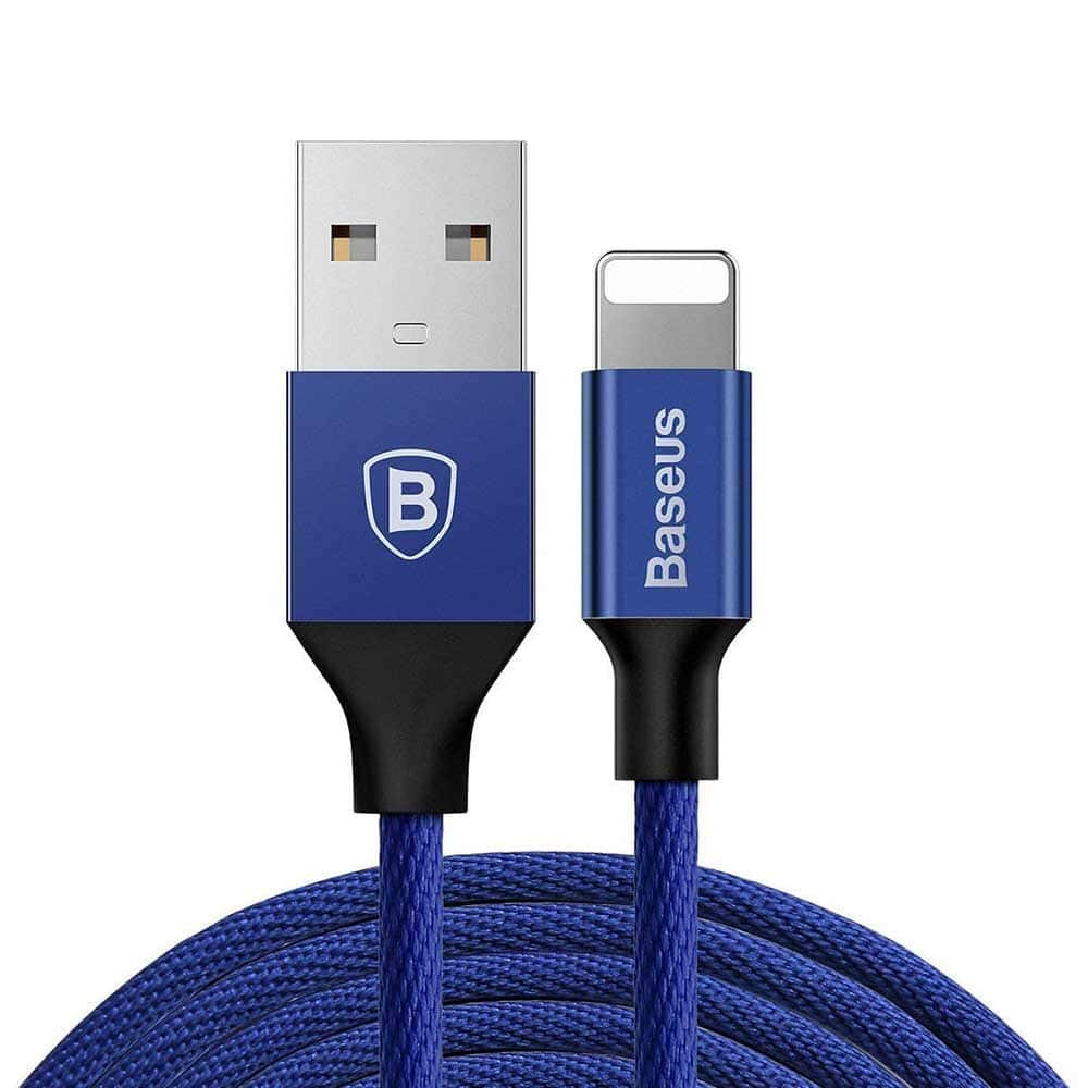 Кабель USB Lightning 0.6M 2.4A Yiven Cable Baseus синий