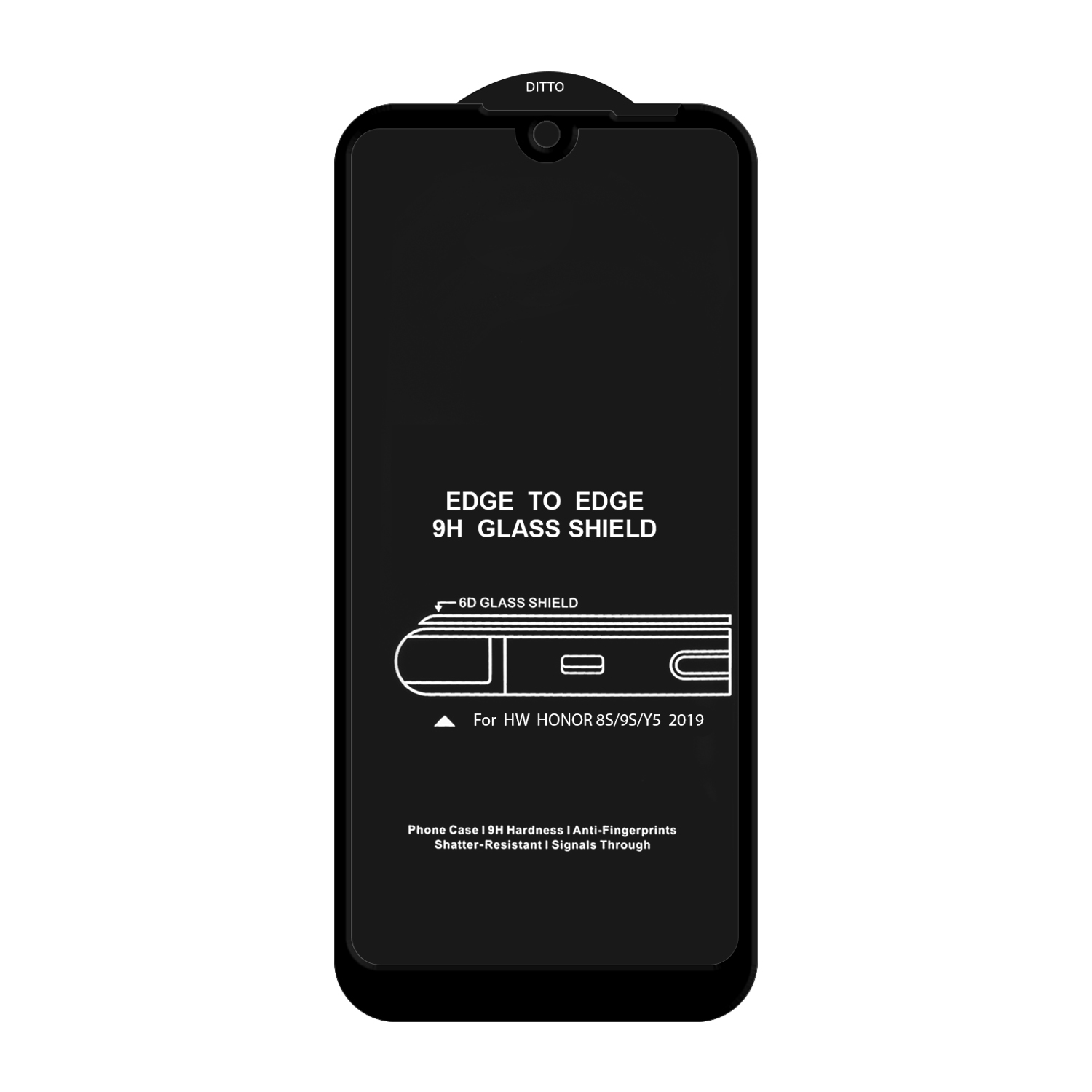 Защитное стекло Huawei Y5 (2019)/Honor 8S 6D без упаковки
