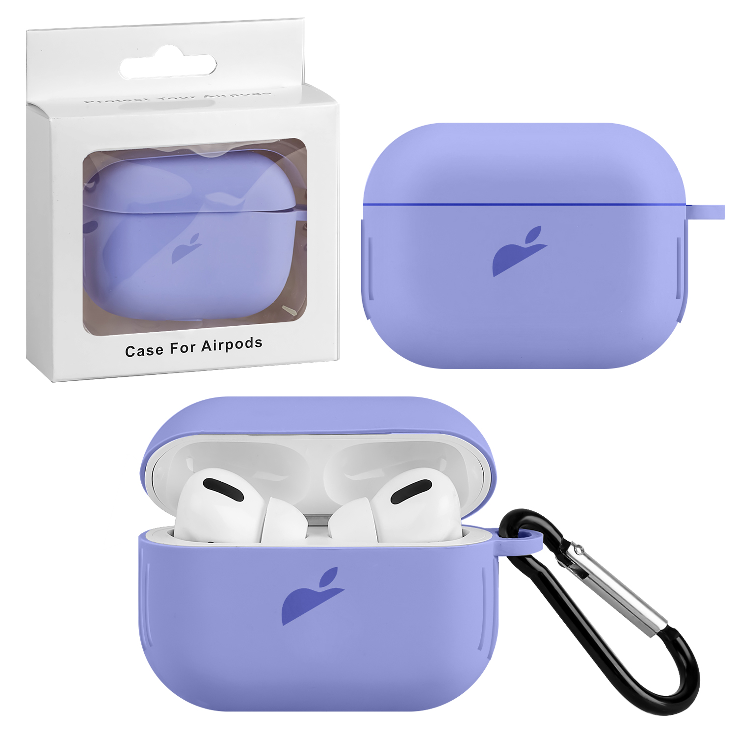 Чехол Apods Pro Silicon Case APL Light Purple (c LOGO)