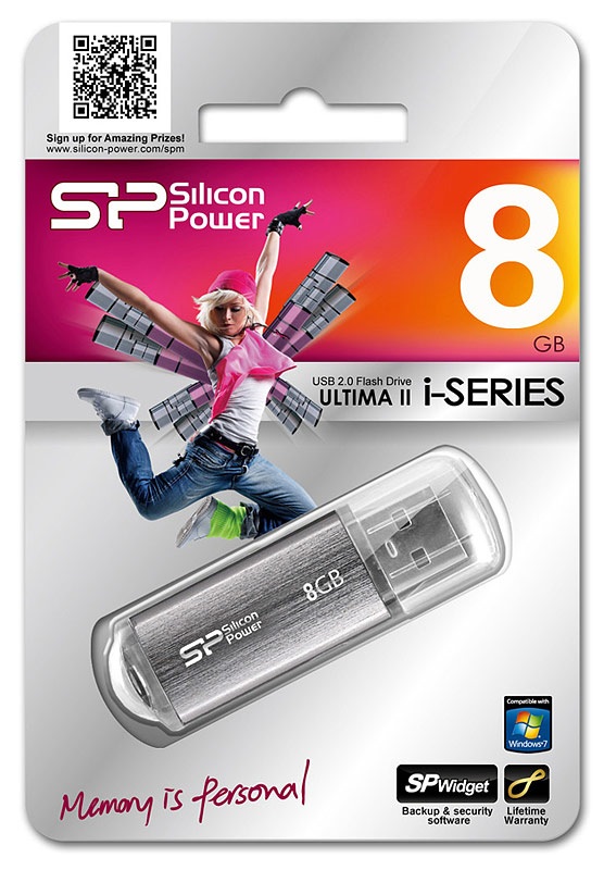 USB накопитель 8 GB Silicon Power Ultima II - I Series Silver