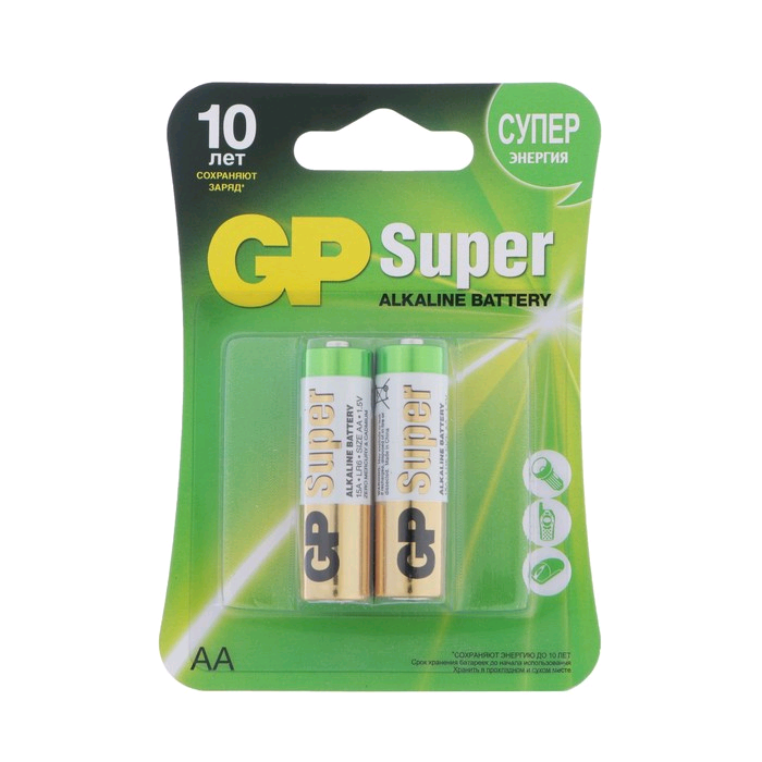 Батарейка GP Super LR6 AA BL2 Alkaline 1.5V