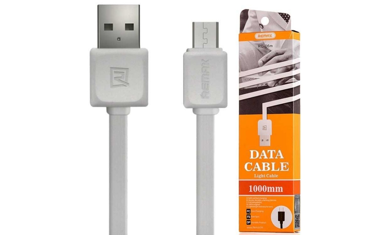 Кабель USB Micro USB 1m RC-06m Remax белый 
