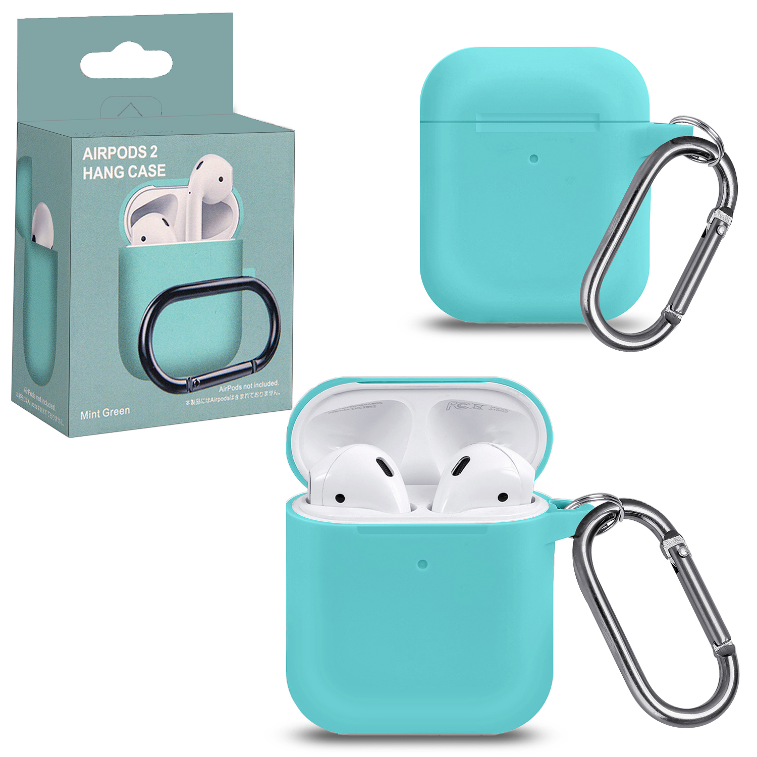 Чехол APods 1/2 с карабином №17 sky blue