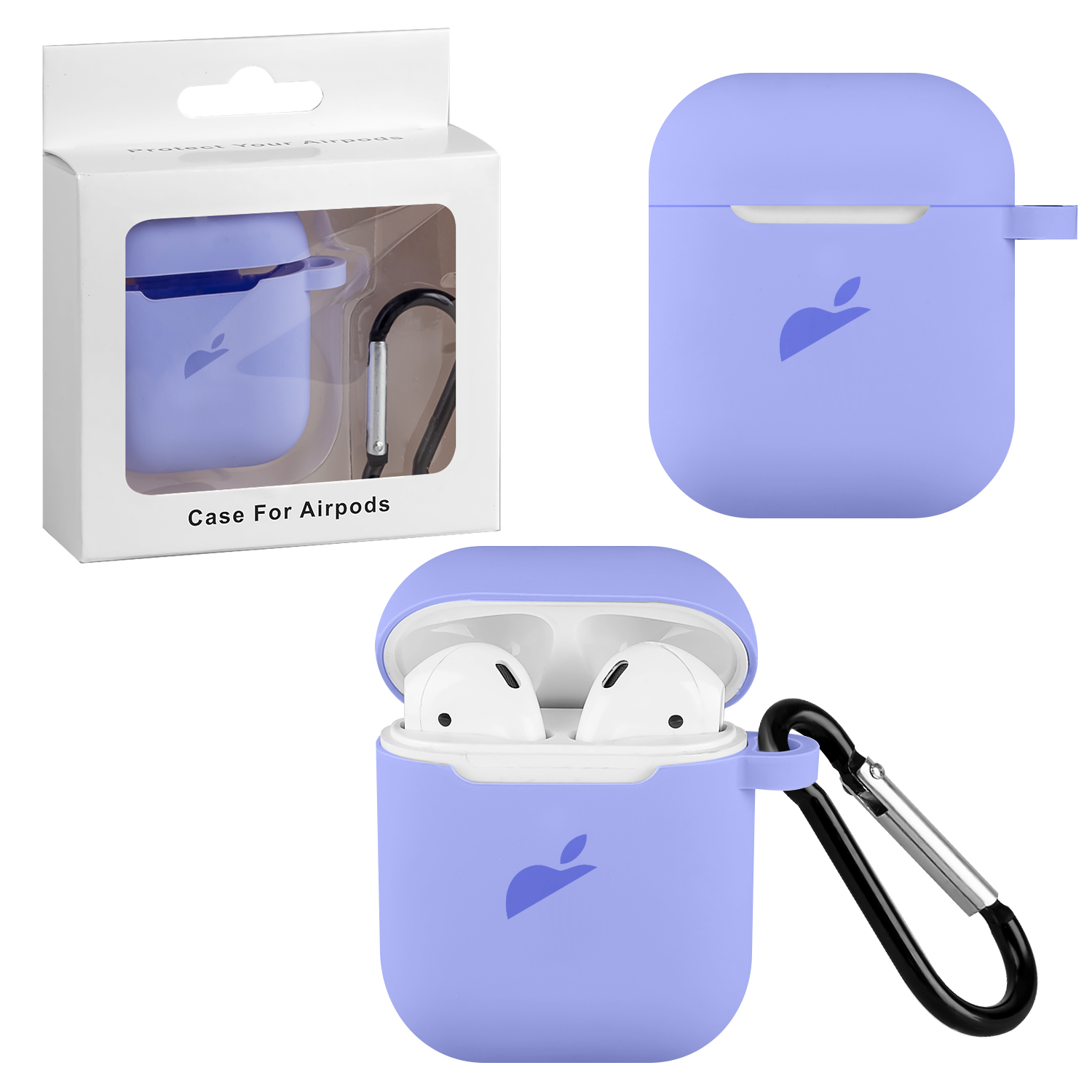 Чехол APods 1/2 Silicon Case APL Light Purple (c LOGO)